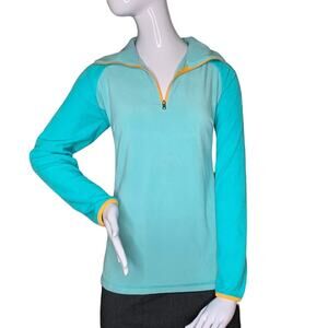 Columbia Women Fleece Size L long Sleeve Zipper up light blue
